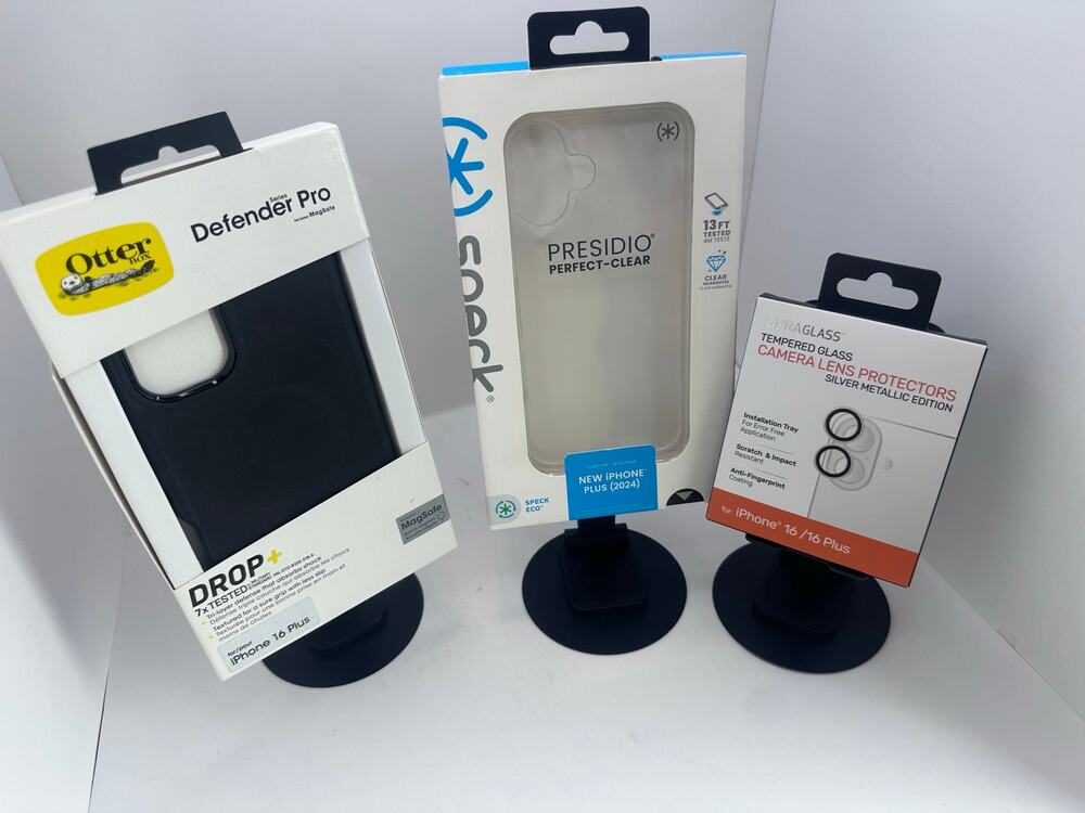 $60 iPhone 16 Plus Bundle: OtterBox/Speck + DuraGlass Lens Protector - NWT